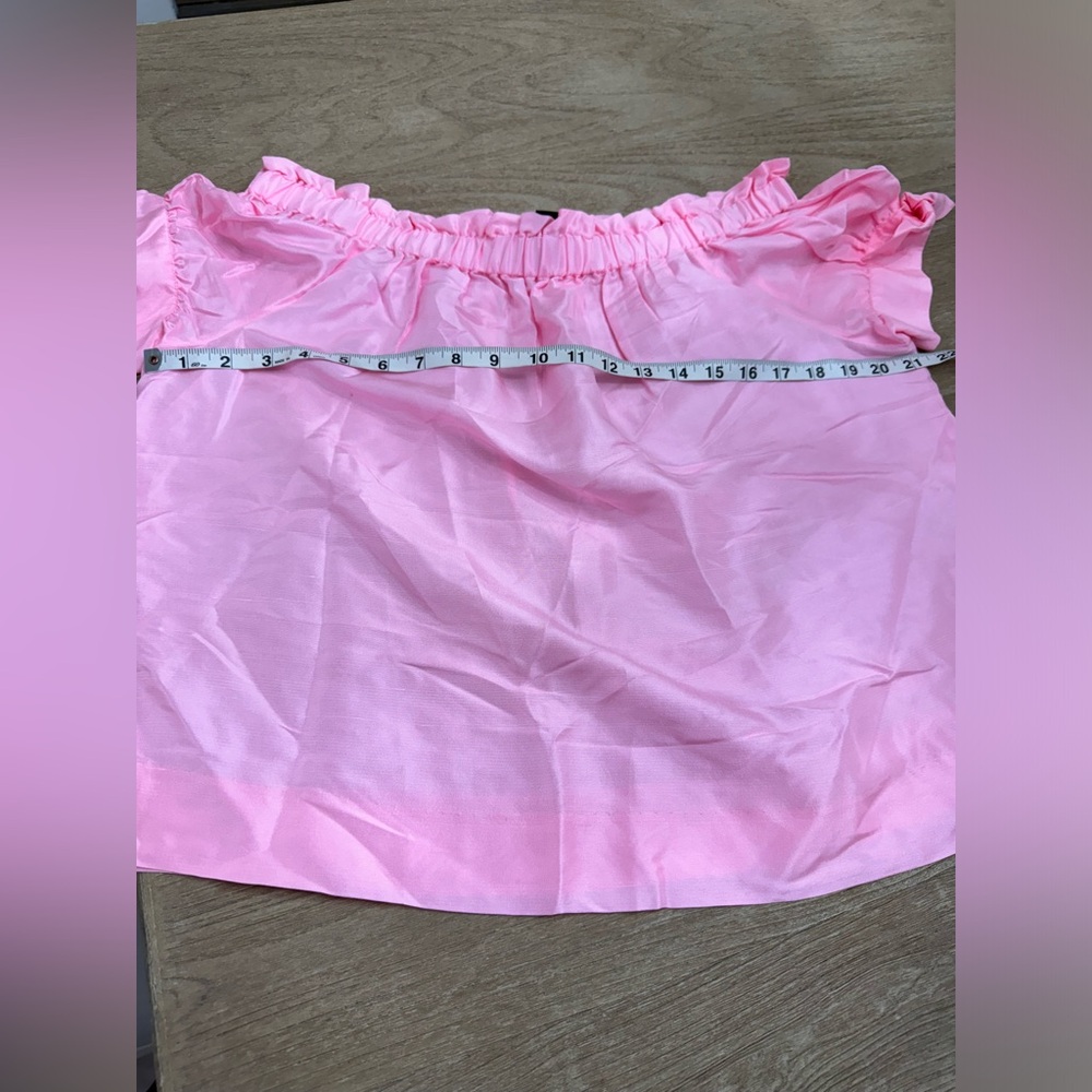 Jcrew pink off the shoulder silk blouse size 10 - Picture 4 of 6